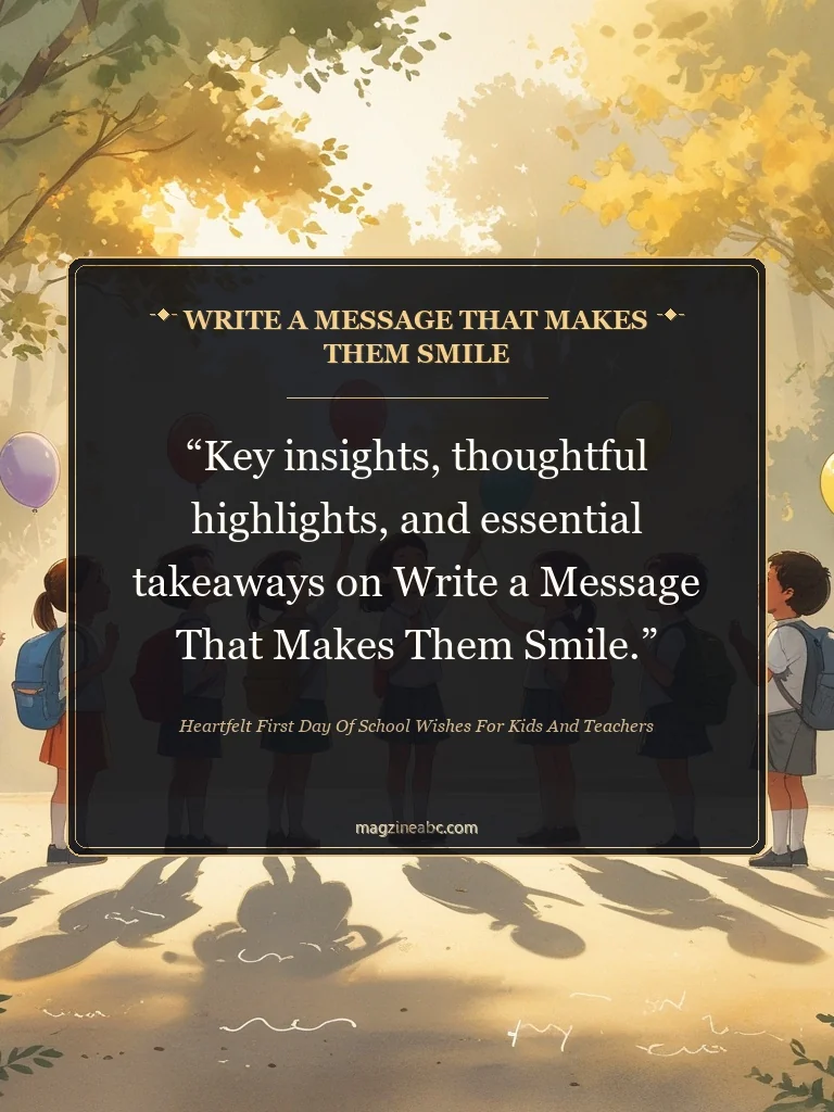 Write a Message That Makes Them Smile - Heartfelt First Day of School Wishes for Kids and Teachers