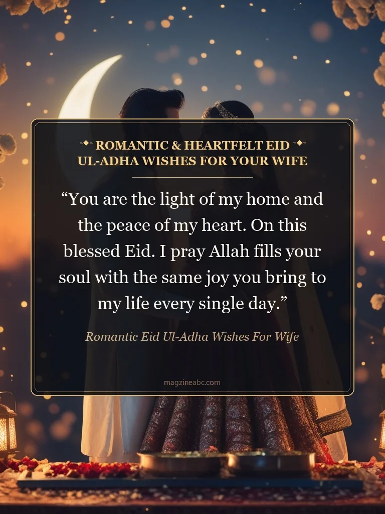 Romantic & Heartfelt Eid ul-Adha Wishes for Your Wife - Romantic Eid ul-Adha Wishes for Wife