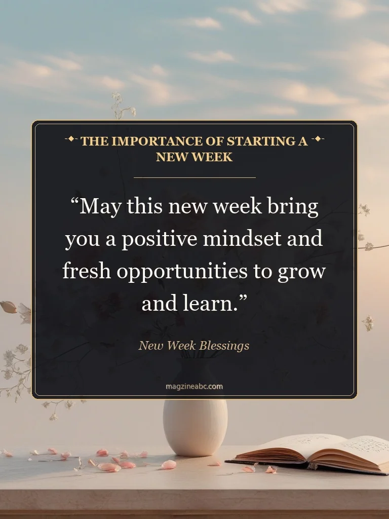 The Importance of Starting a New Week - New Week Blessings