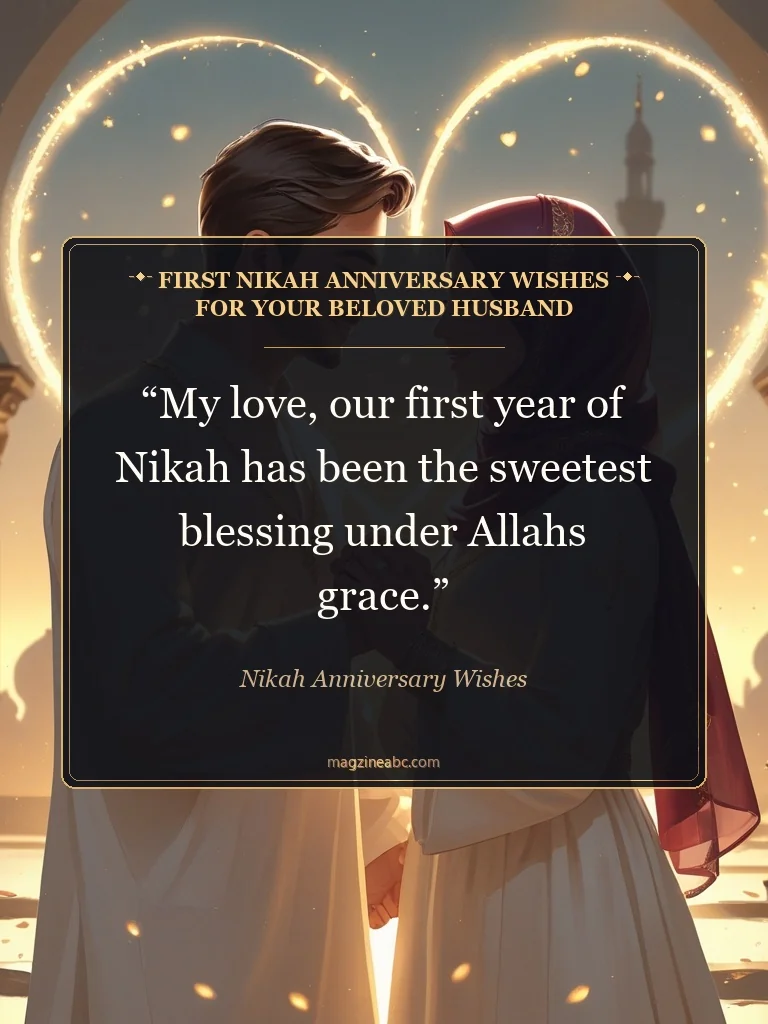 First Nikah Anniversary Wishes for Your Beloved Husband - Nikah Anniversary Wishes