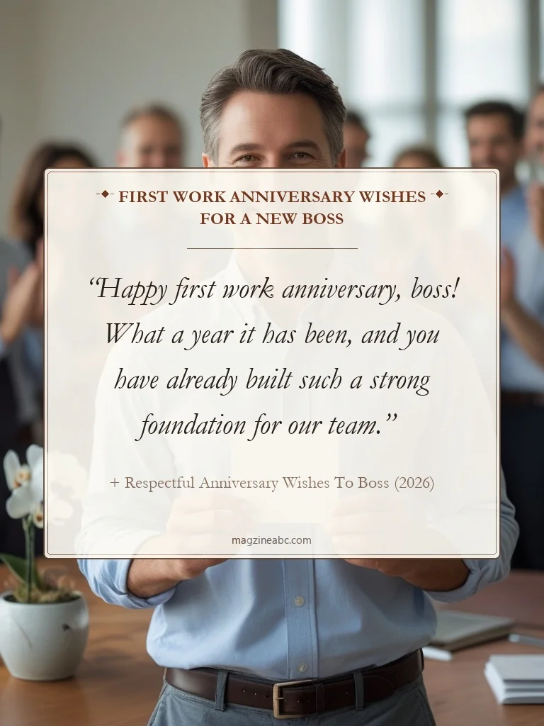 First Work Anniversary Wishes for a New Boss - 525+ Respectful Anniversary Wishes To Boss (2026)
