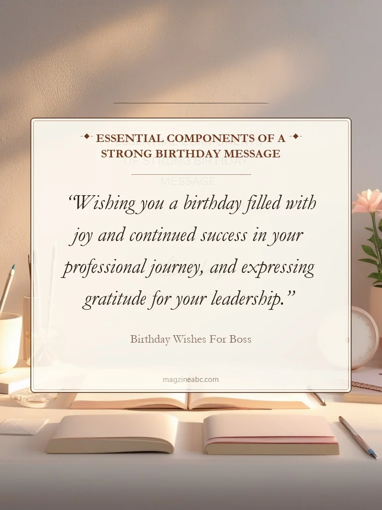Essential Components of a Strong Birthday Message - Birthday Wishes for Boss