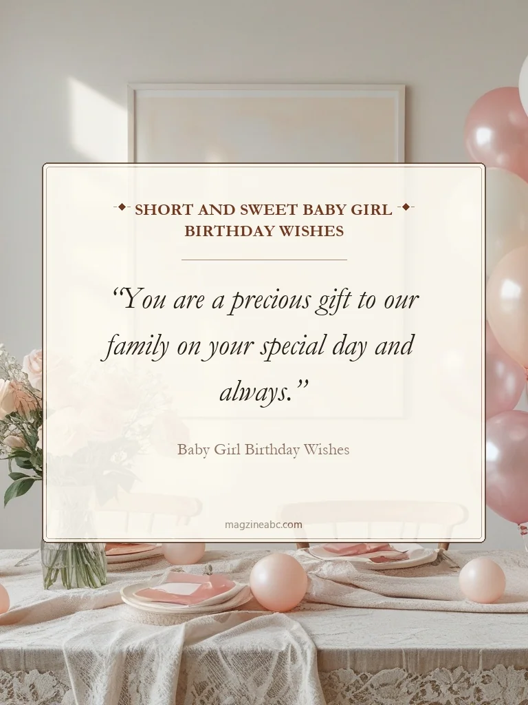 Short and Sweet Baby Girl Birthday Wishes - Baby Girl Birthday Wishes