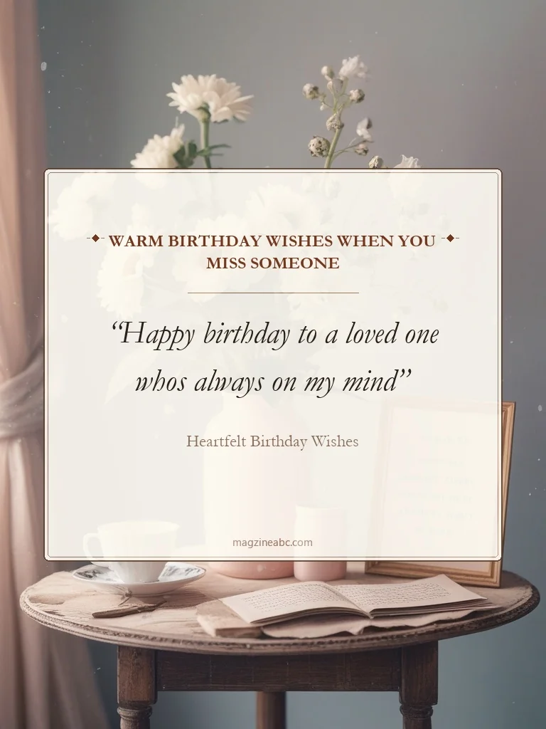 Warm Birthday Wishes When You Miss Someone - Heartfelt Birthday Wishes