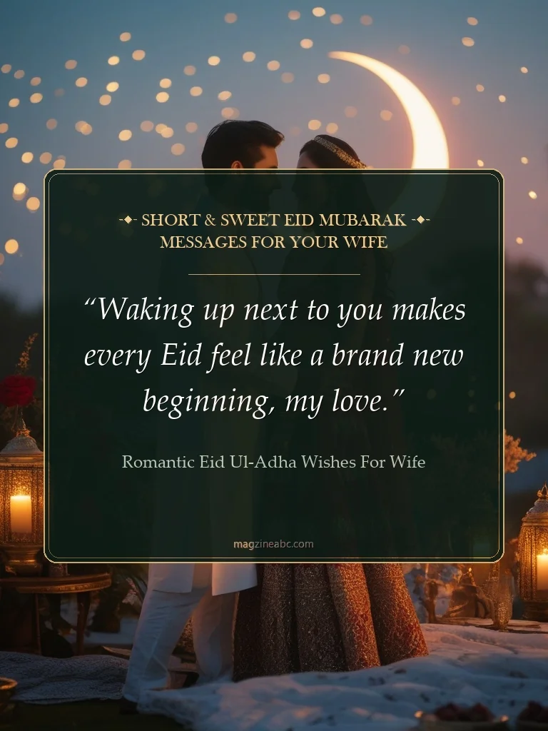 Short & Sweet Eid Mubarak Messages for Your Wife - Romantic Eid ul-Adha Wishes for Wife