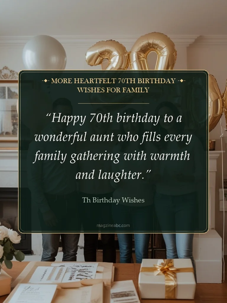 More Heartfelt 70th Birthday Wishes for Family - 70th Birthday Wishes