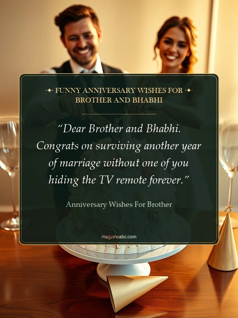 Funny Anniversary Wishes for Brother and Bhabhi - Anniversary Wishes for Brother