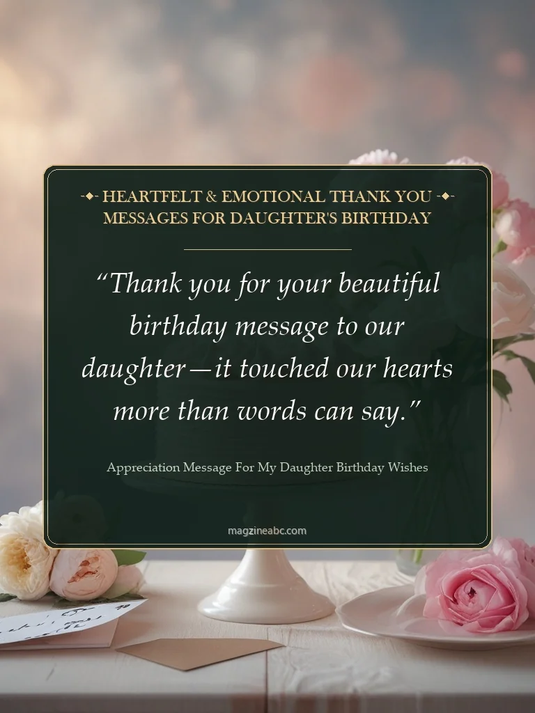 Heartfelt & Emotional Thank You Messages for Daughter's Birthday - Appreciation Message for My Daughter Birthday Wishes