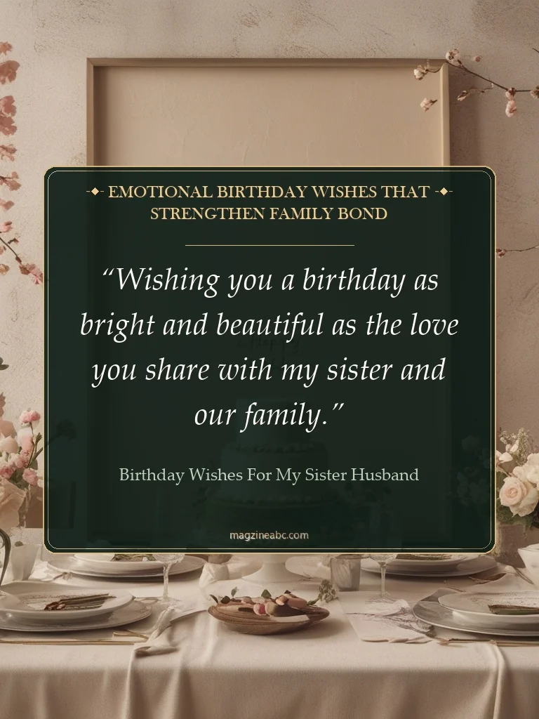 Emotional Birthday Wishes That Strengthen Family Bond - Birthday Wishes for My Sister Husband