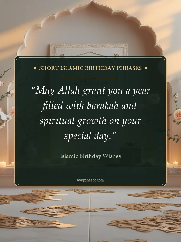Short Islamic Birthday Phrases - Islamic Birthday Wishes