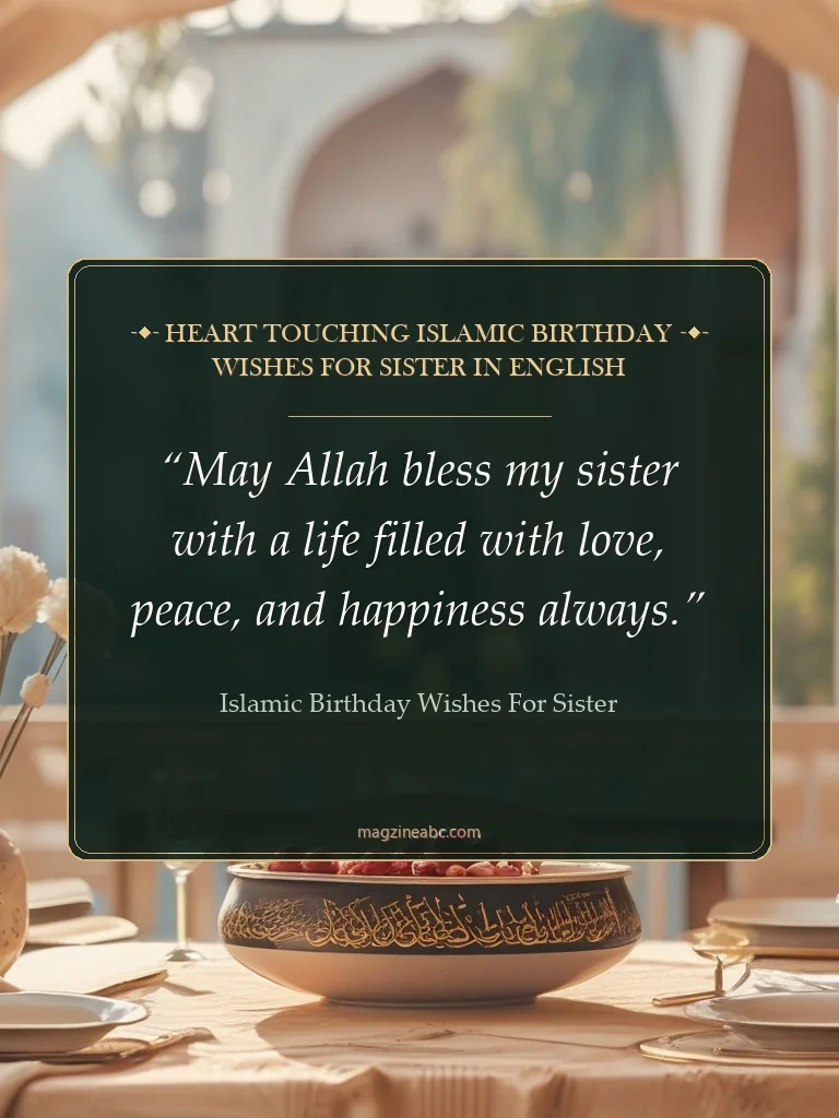 Heart Touching Islamic Birthday Wishes for Sister in English - Islamic Birthday Wishes for Sister