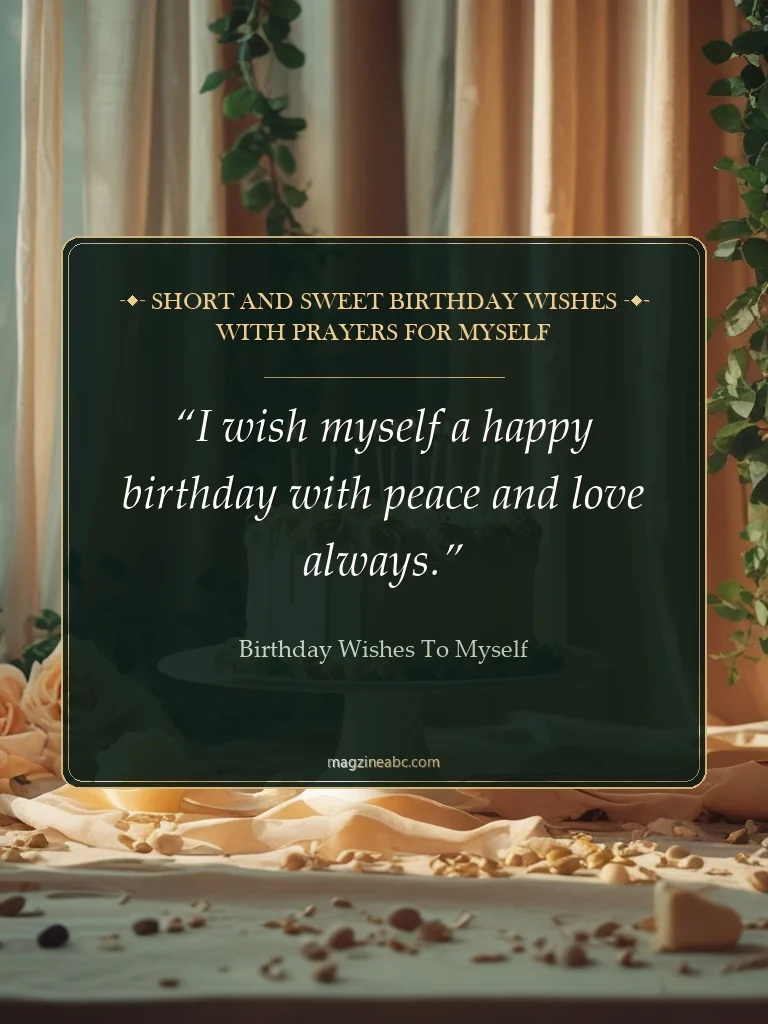 Short and Sweet Birthday Wishes with Prayers for Myself - Birthday Wishes To Myself
