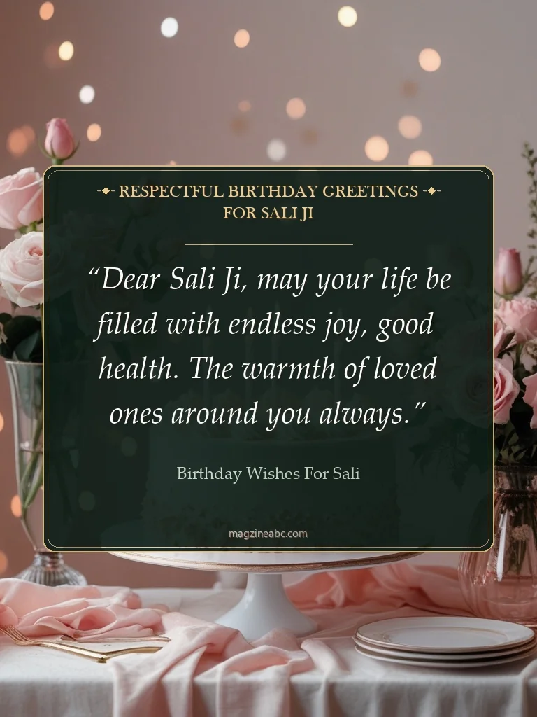 Respectful Birthday Greetings for Sali Ji - Birthday Wishes for Sali