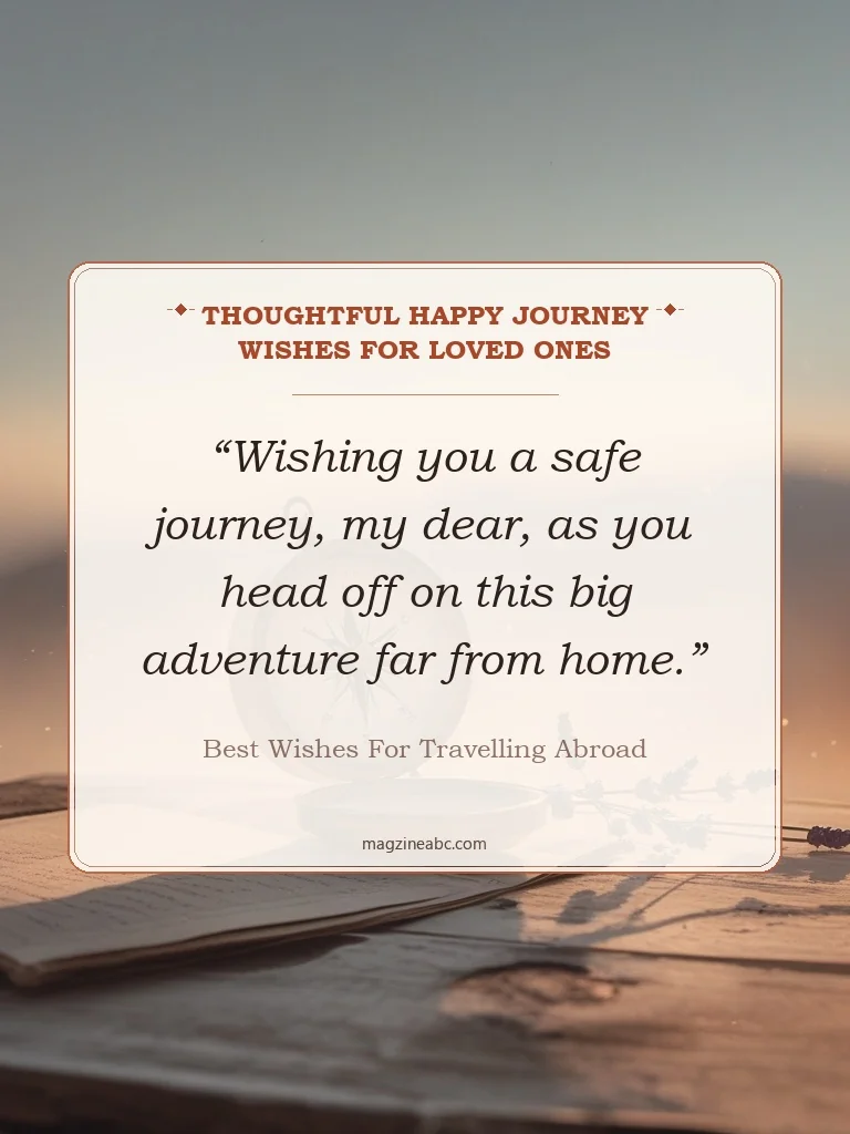 Thoughtful Happy Journey Wishes for Loved Ones - best wishes for travelling abroad