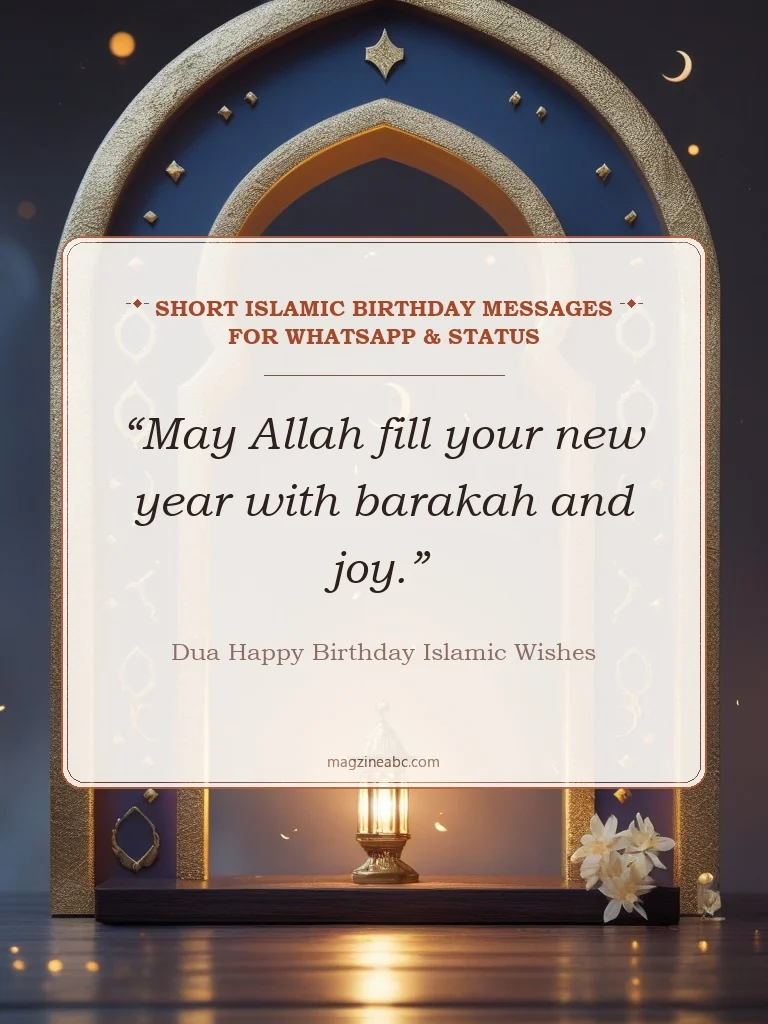 Short Islamic Birthday Messages for WhatsApp & Status - Dua Happy Birthday Islamic Wishes