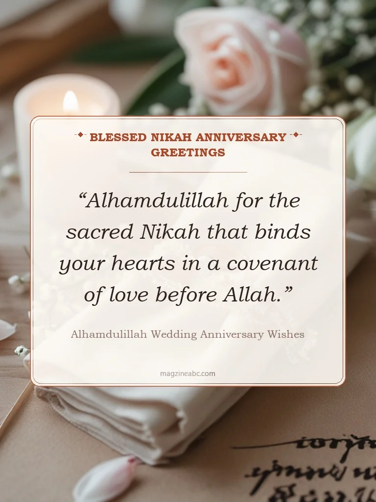Blessed Nikah Anniversary Greetings - Alhamdulillah wedding anniversary wishes