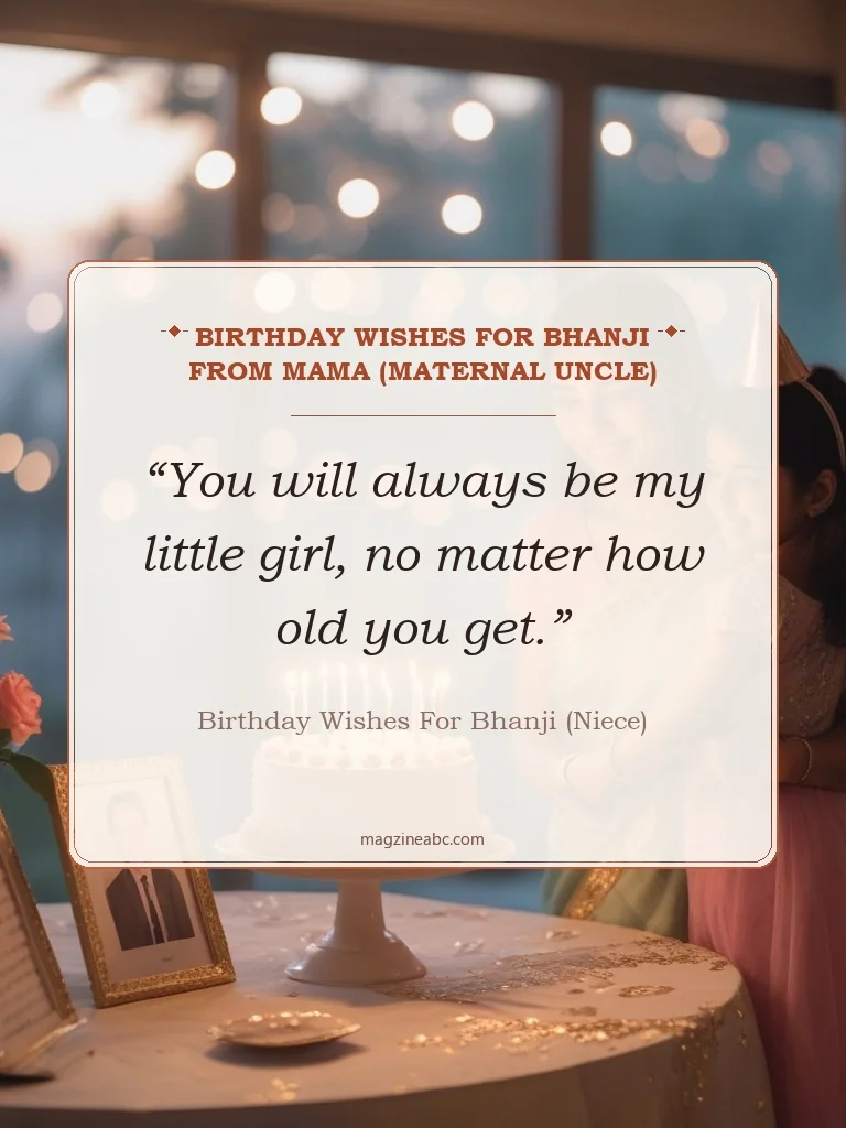 Birthday Wishes for Bhanji from Mama (Maternal Uncle) - Birthday wishes for Bhanji (Niece)