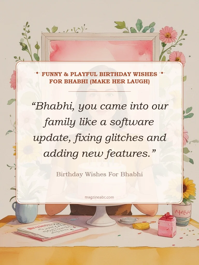 Funny & Playful Birthday Wishes for Bhabhi (Make Her Laugh) - Birthday wishes for bhabhi