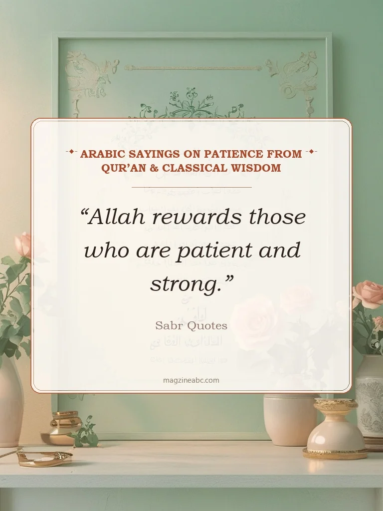 Arabic Sayings on Patience from Qur’an & Classical Wisdom - Sabr Quotes