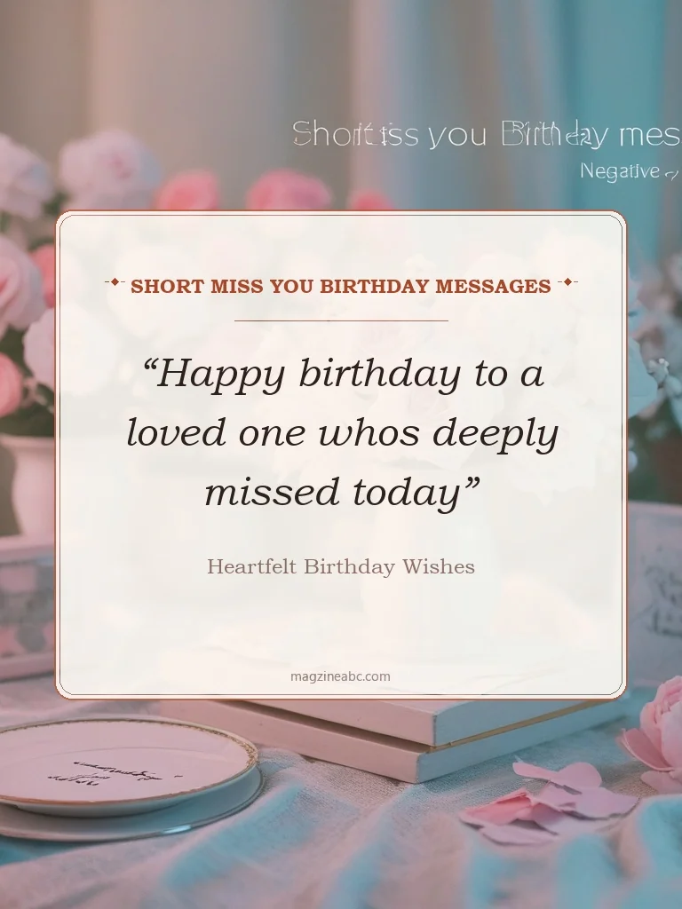 Short Miss You Birthday Messages - Heartfelt Birthday Wishes