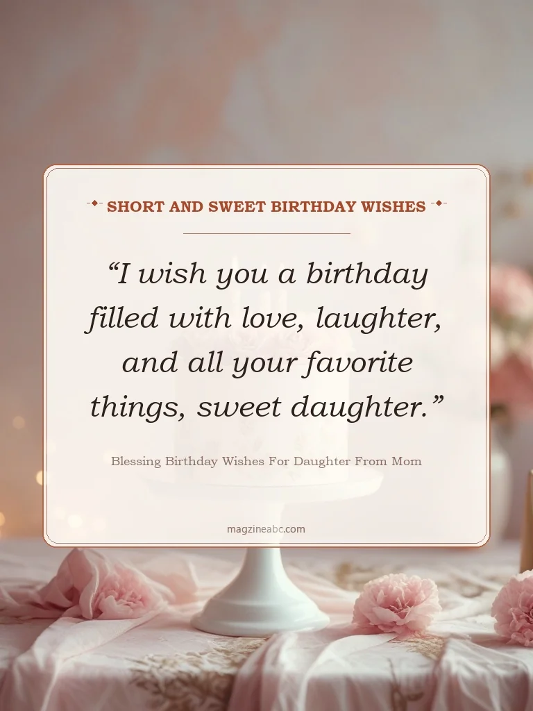 Short and Sweet Birthday Wishes - Blessing Birthday Wishes For Daughter From Mom