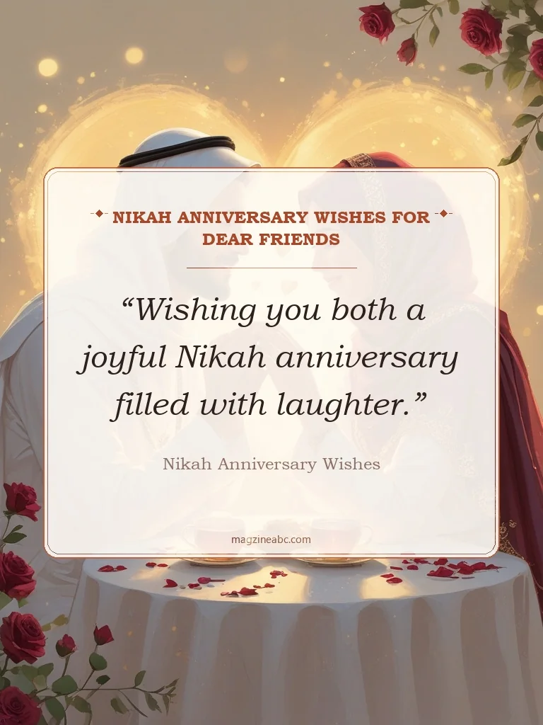 Nikah Anniversary Wishes for Dear Friends - Nikah Anniversary Wishes