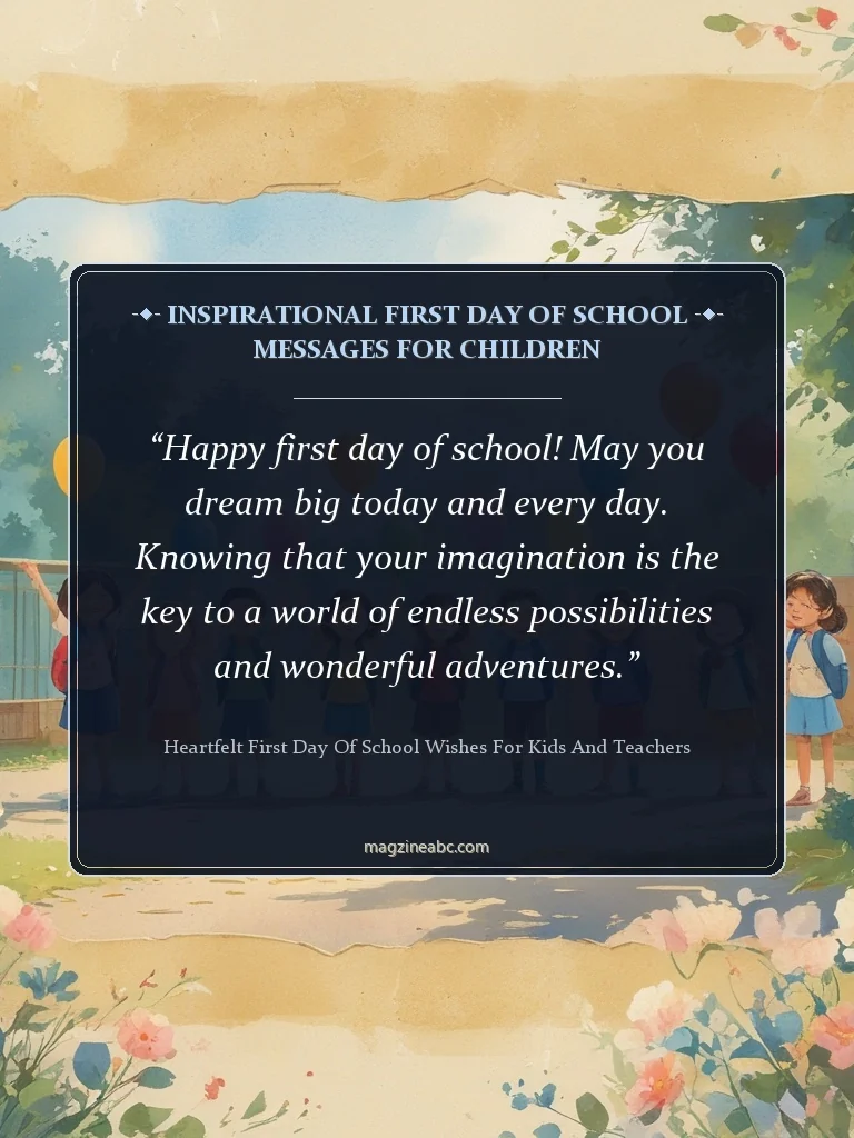 Inspirational First Day of School Messages for Children - Heartfelt First Day of School Wishes for Kids and Teachers
