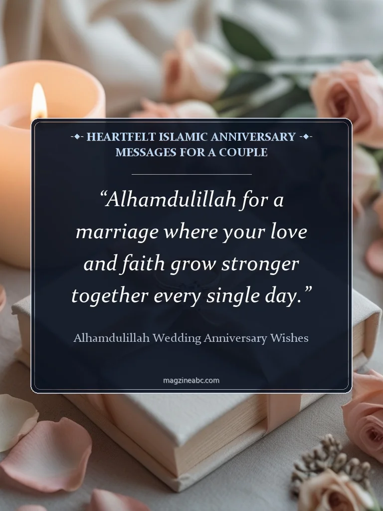 Heartfelt Islamic Anniversary Messages for a Couple - Alhamdulillah wedding anniversary wishes