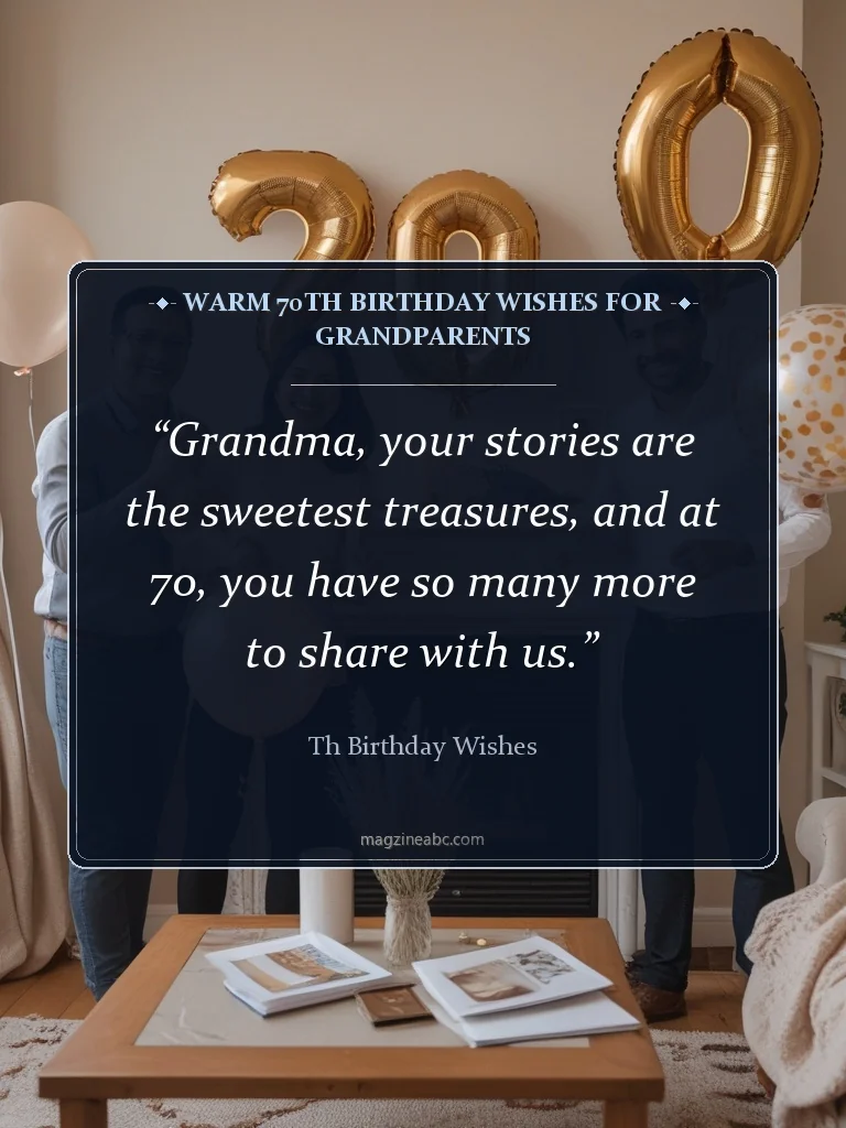 Warm 70th Birthday Wishes for Grandparents - 70th Birthday Wishes