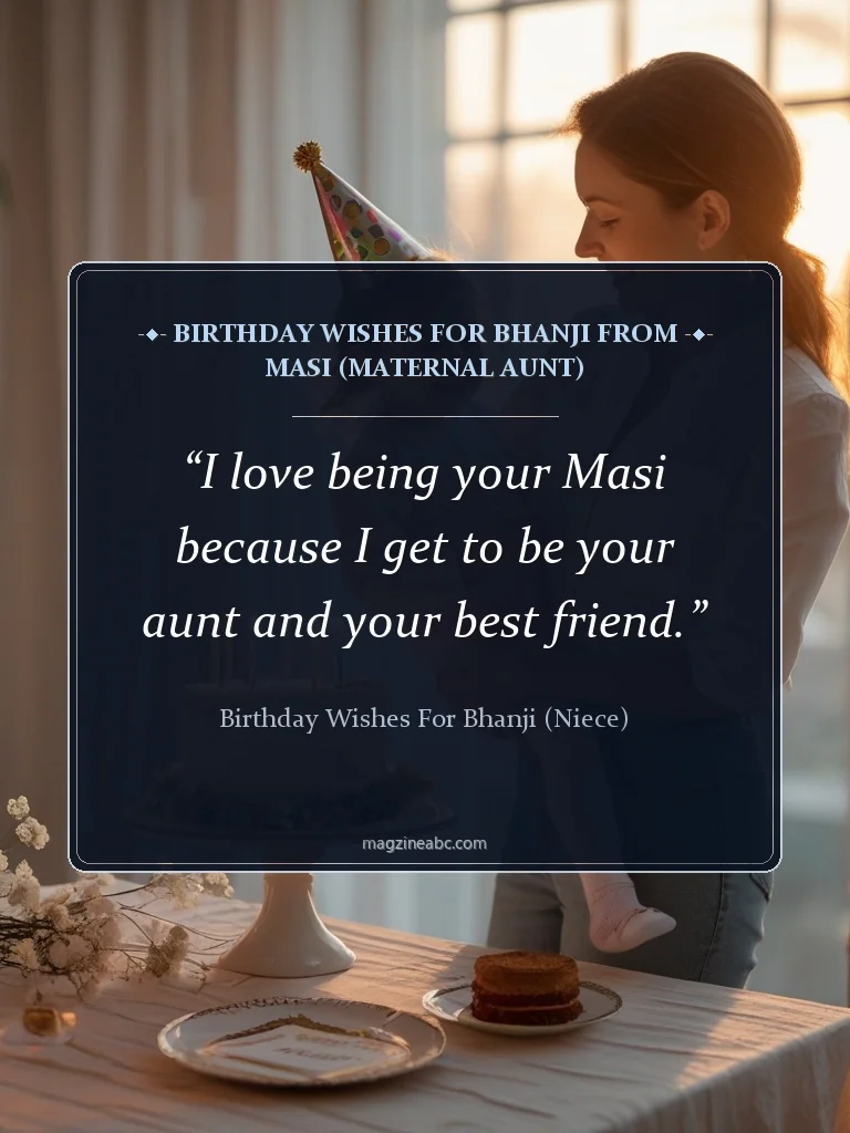 Birthday Wishes for Bhanji from Masi (Maternal Aunt) - Birthday wishes for Bhanji (Niece)