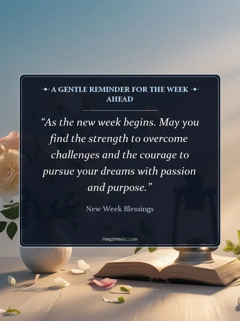 A Gentle Reminder for the Week Ahead - New Week Blessings