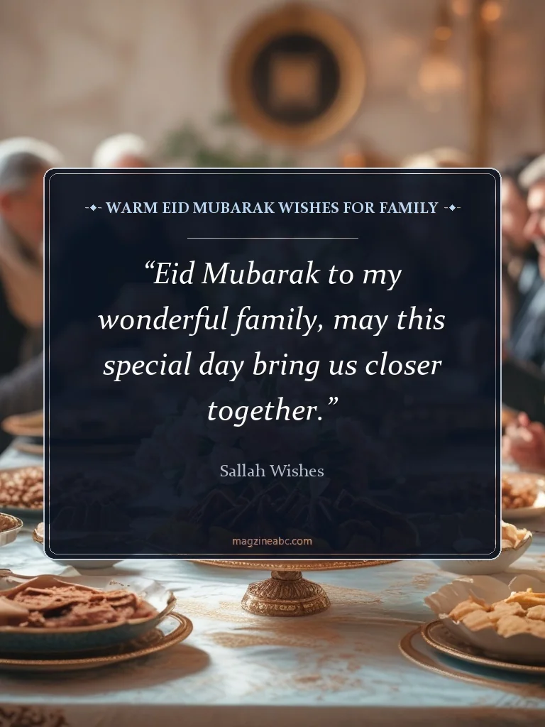 Warm Eid Mubarak Wishes for Family - Sallah Wishes