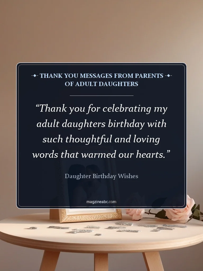 Thank You Messages from Parents of Adult Daughters - Daughter Birthday Wishes