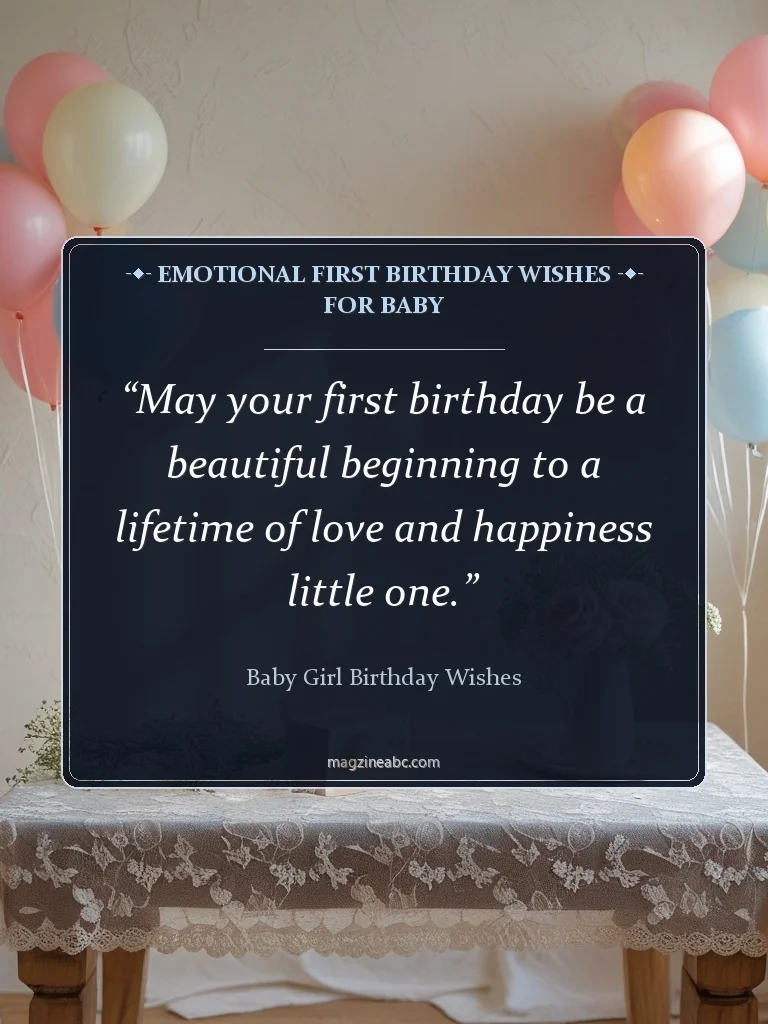 Emotional First Birthday Wishes for Baby - Baby Girl Birthday Wishes