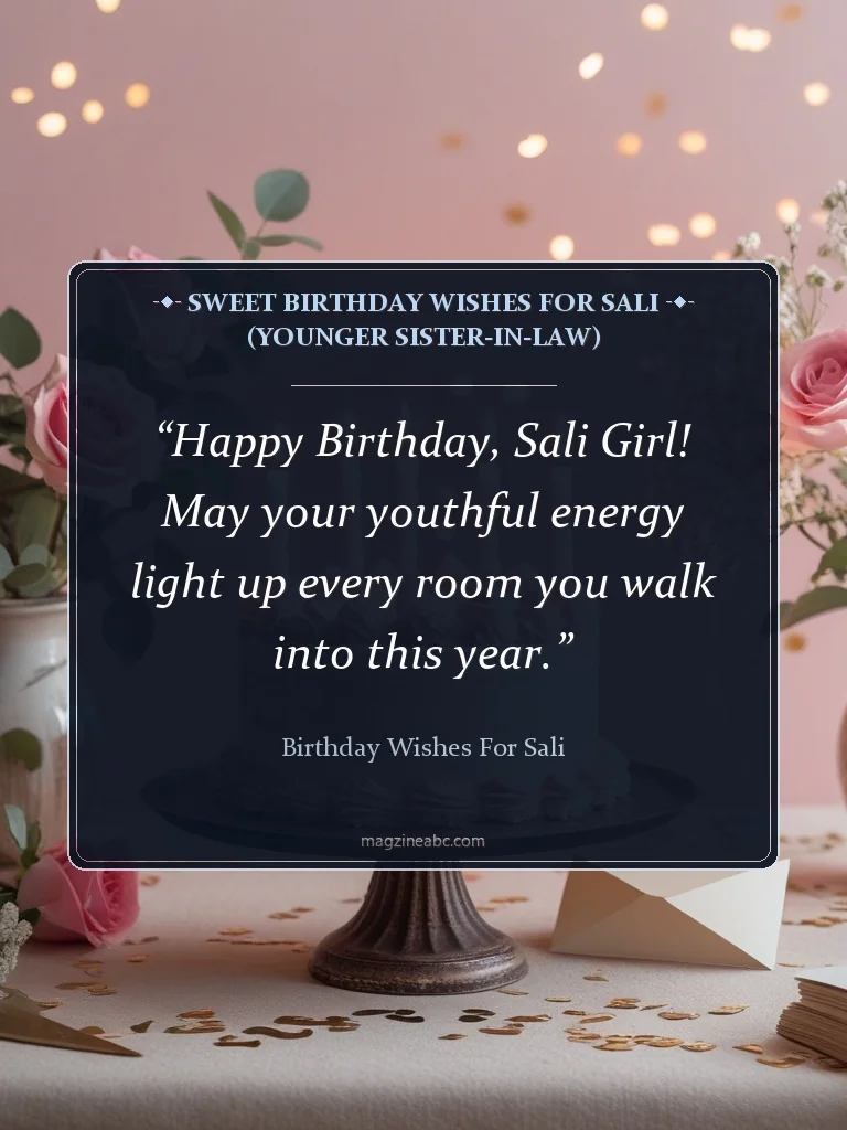 Sweet Birthday Wishes for Sali (Younger Sister-in-Law) - Birthday Wishes for Sali