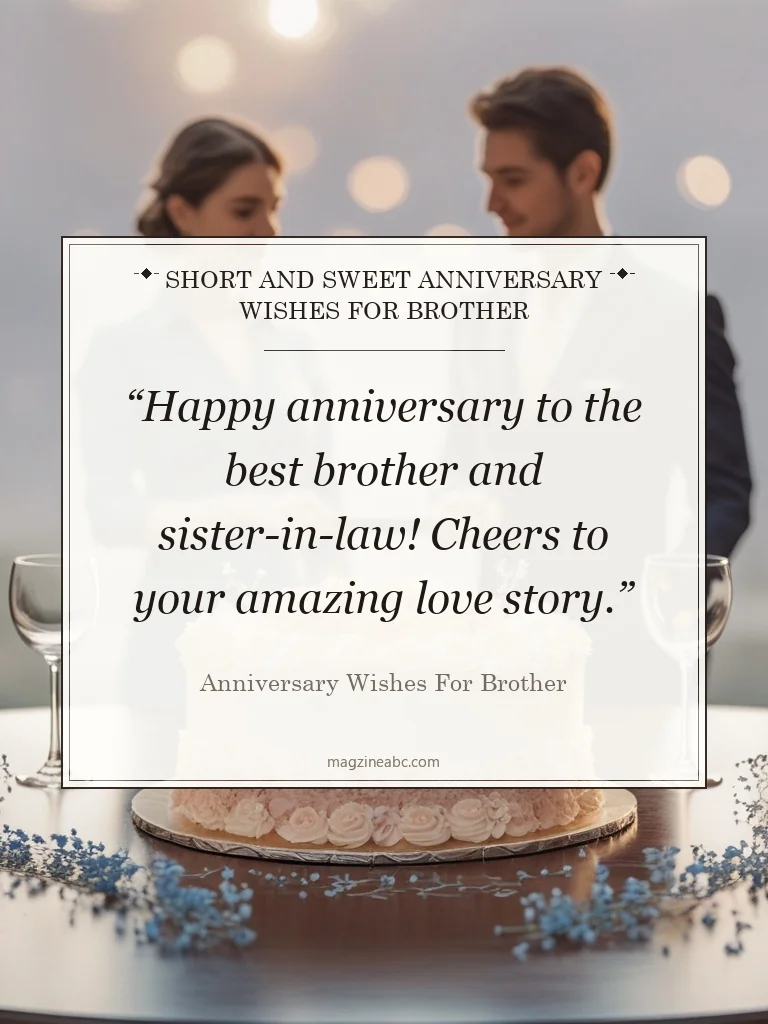 Short and Sweet Anniversary Wishes for Brother - Anniversary Wishes for Brother
