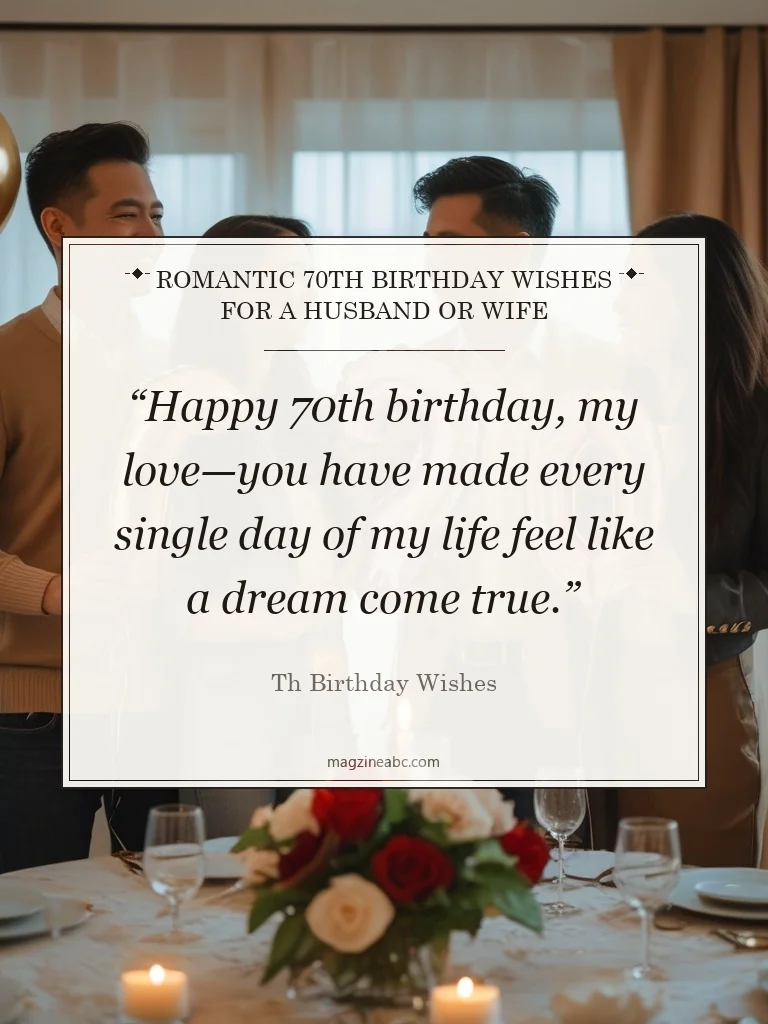 Romantic 70th Birthday Wishes for a Husband or Wife - 70th Birthday Wishes