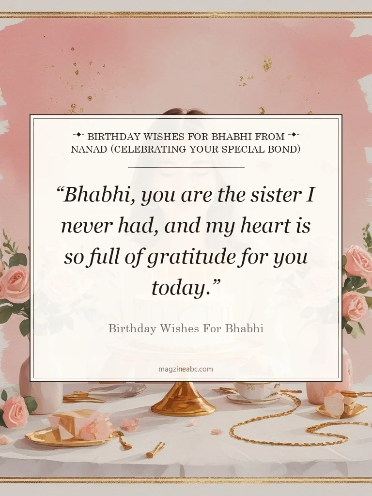 Birthday Wishes for Bhabhi from Nanad (Celebrating Your Special Bond) - Birthday wishes for bhabhi