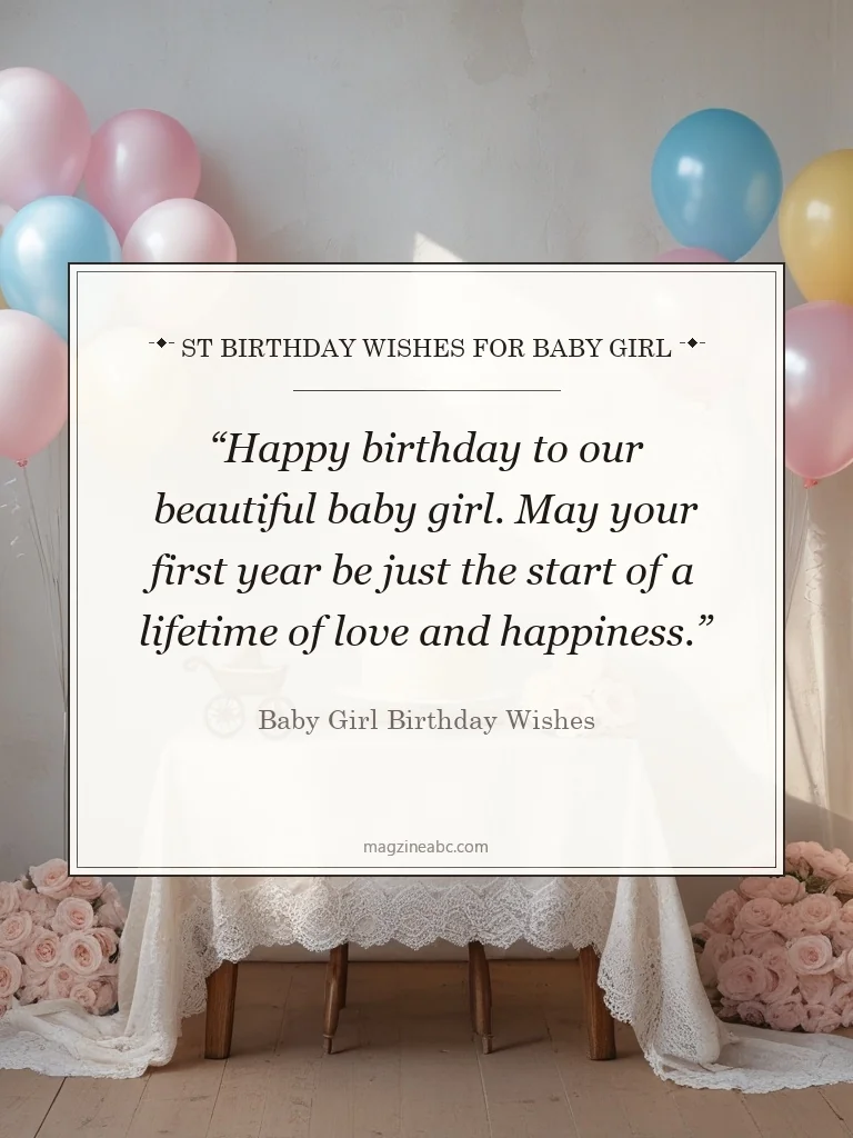 st Birthday Wishes for Baby Girl - Baby Girl Birthday Wishes