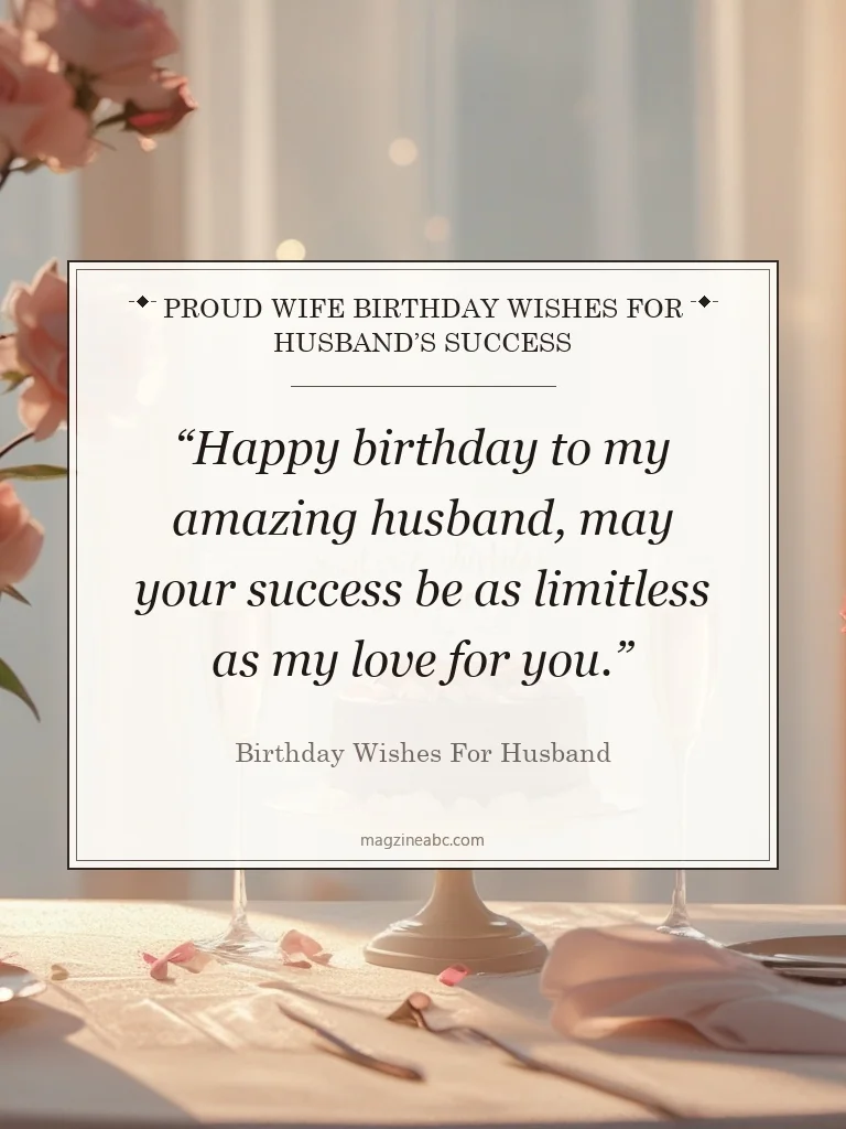 Proud Wife Birthday Wishes for Husband’s Success - Birthday Wishes for Husband