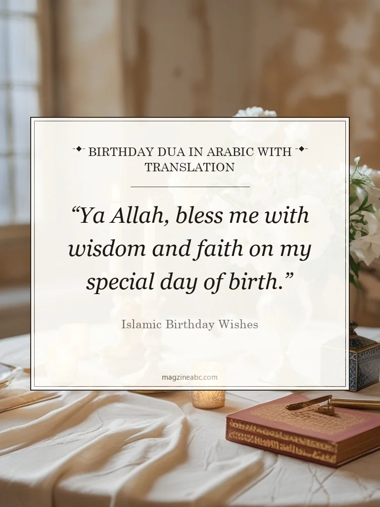 Birthday Dua in Arabic with Translation - Islamic Birthday Wishes