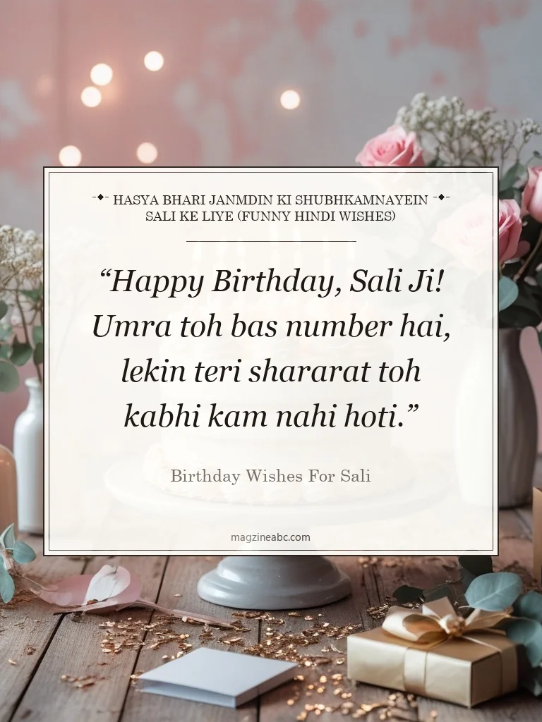 Hasya Bhari Janmdin Ki Shubhkamnayein Sali Ke Liye (Funny Hindi Wishes) - Birthday Wishes for Sali