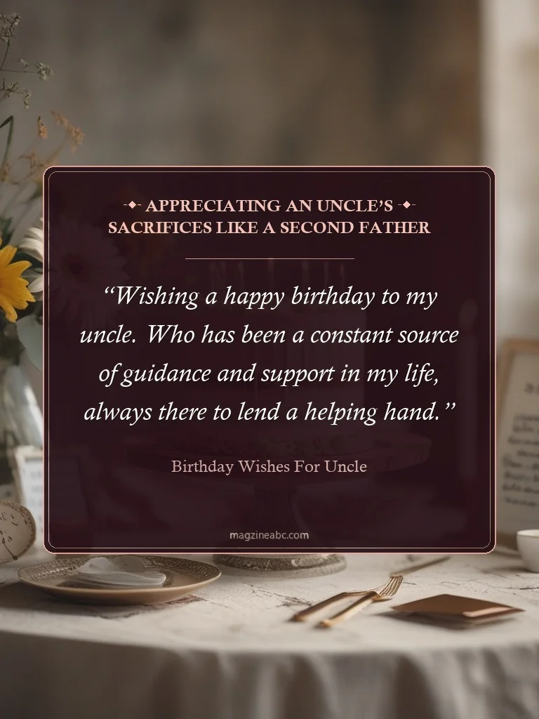 Appreciating an Uncle’s Sacrifices Like a Second Father - Birthday Wishes For Uncle
