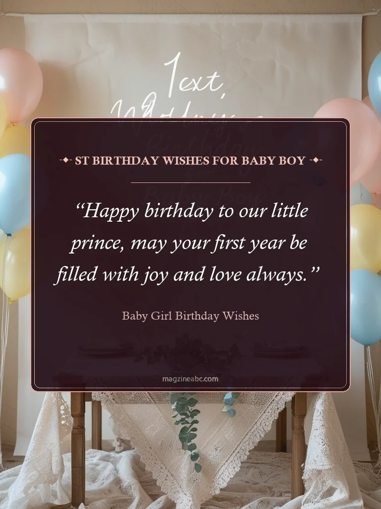 st Birthday Wishes for Baby Boy - Baby Girl Birthday Wishes