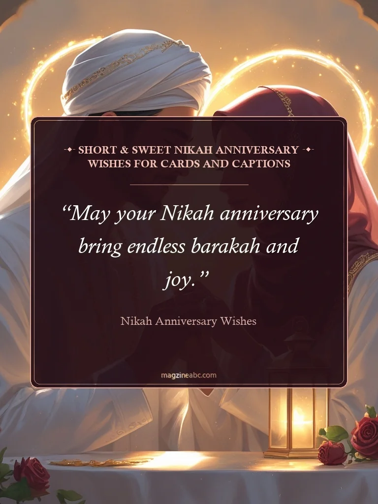 Short & Sweet Nikah Anniversary Wishes for Cards and Captions - Nikah Anniversary Wishes