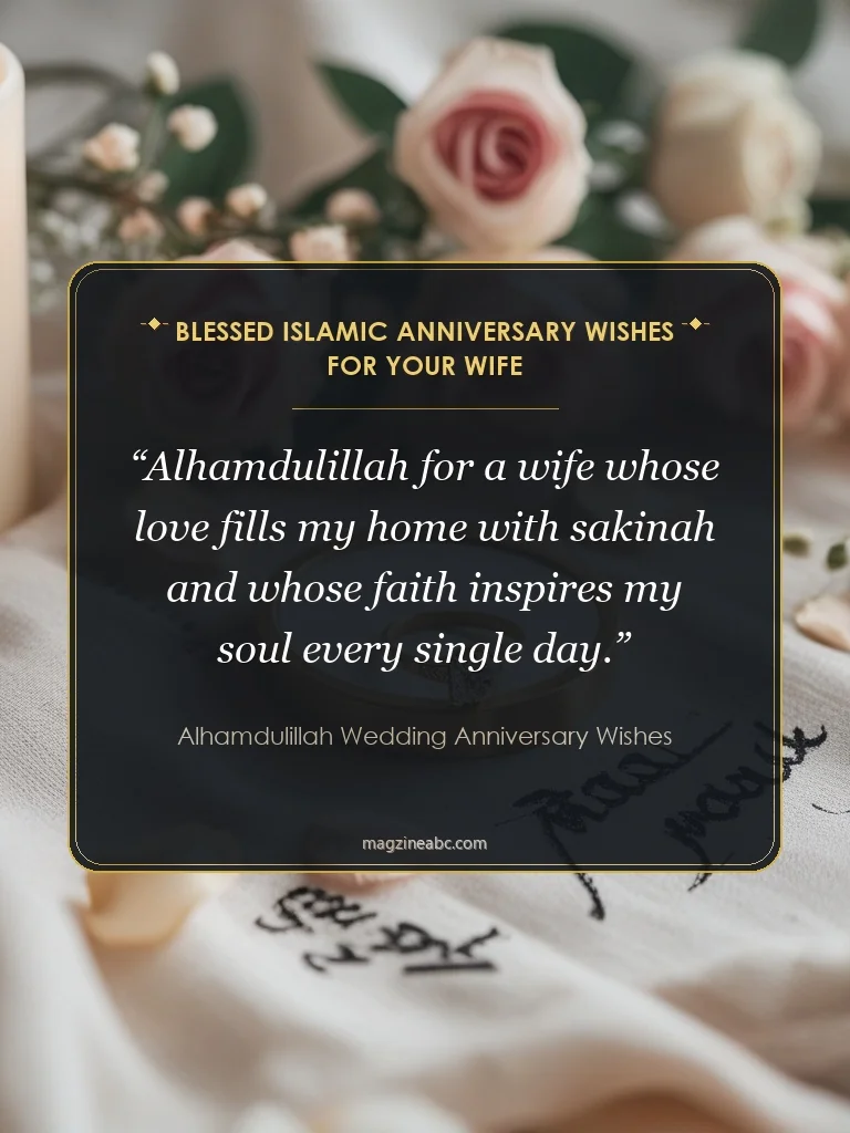 Blessed Islamic Anniversary Wishes for Your Wife - Alhamdulillah wedding anniversary wishes