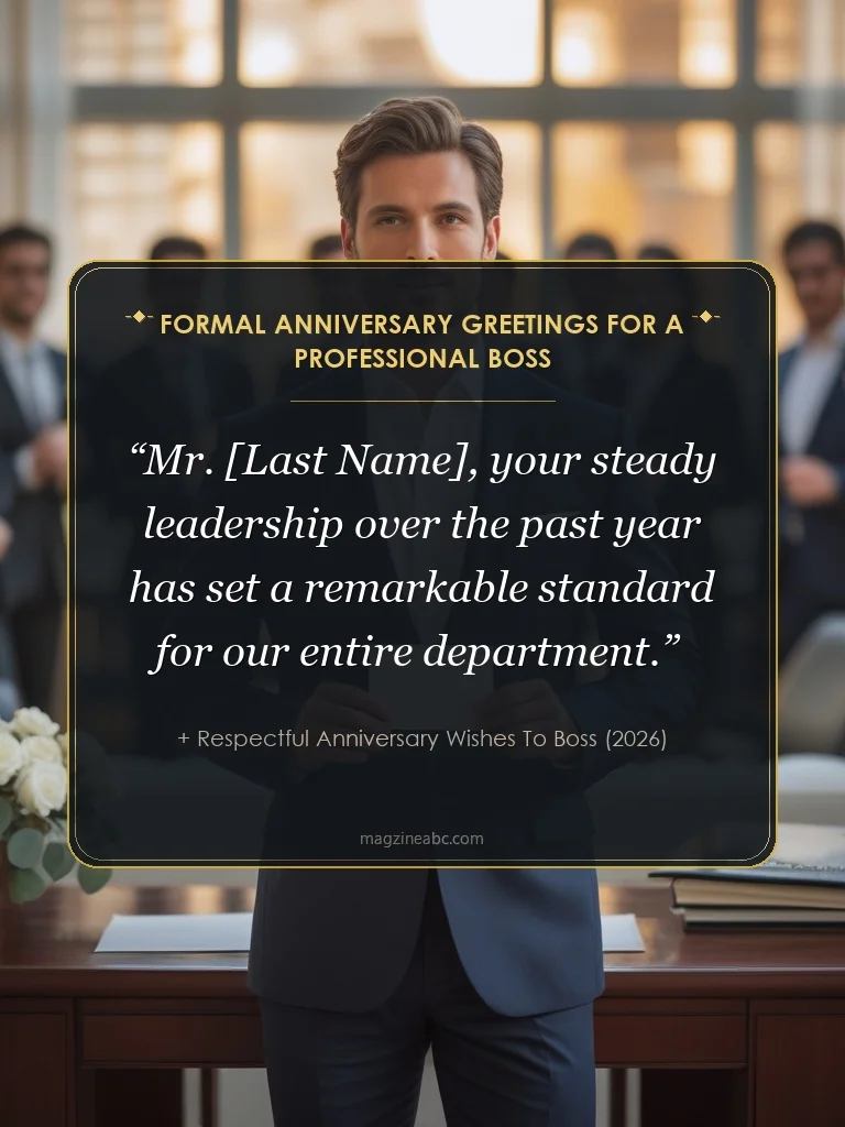 Formal Anniversary Greetings for a Professional Boss - 525+ Respectful Anniversary Wishes To Boss (2026)
