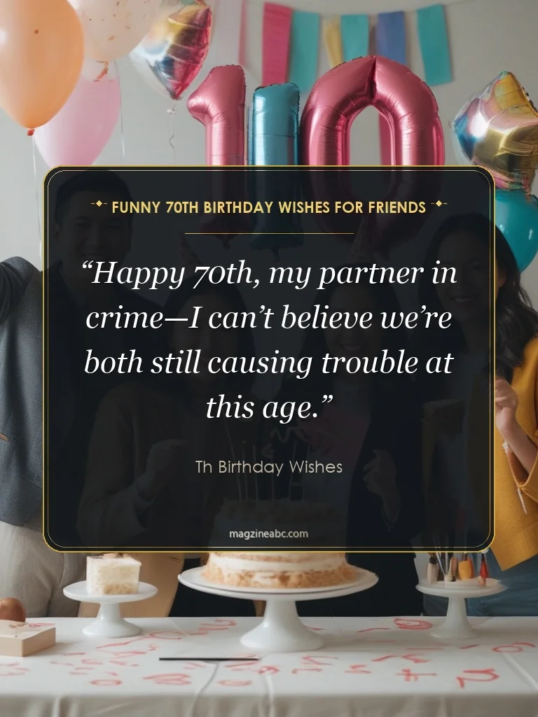 Funny 70th Birthday Wishes for Friends - 70th Birthday Wishes